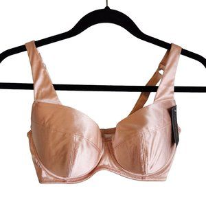 Fredricks of Hollywood Va Va Voom Satin Full Figure Push Up Bra 34D Nude